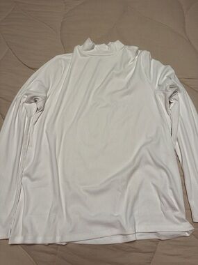 No Boundaries Cream Ribbed Mock Neck Long Sleeve Top